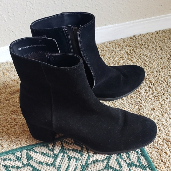 Black Waterproof Suede Boots - Picture 1 of 4